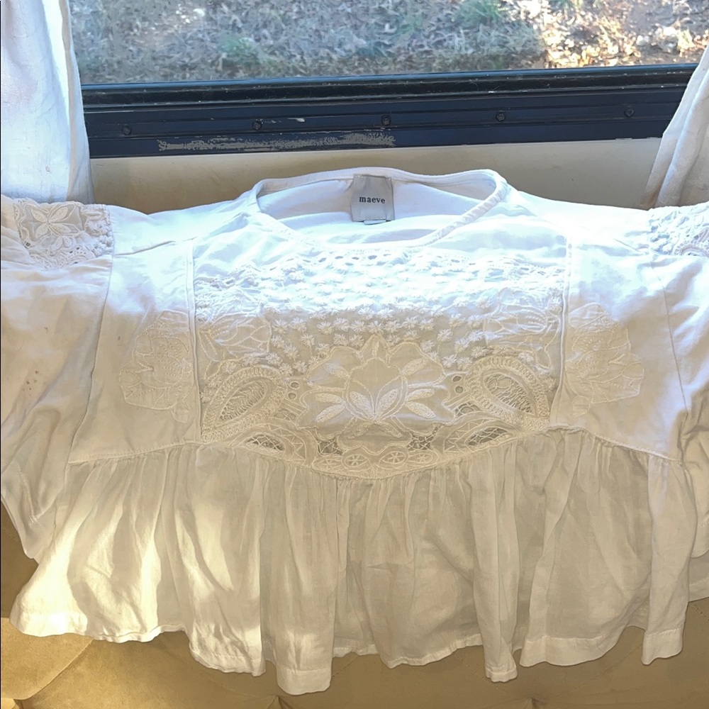 Maeve Ivory Floral Lace Top
